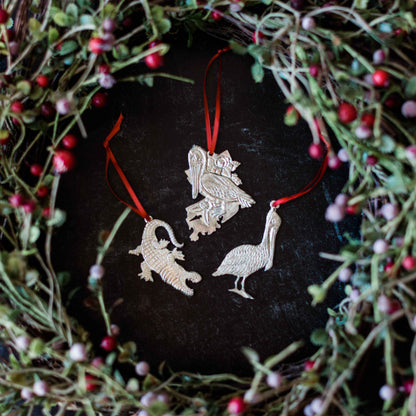 Louisiana Gifts - Alligator - Pelican - Magnolia - Fleur de lis -  Individual Ornament or Gift Set