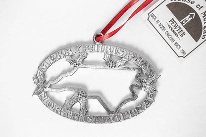 North Carolina Christmas Ornament - Oval Merry Christmas NC Gift