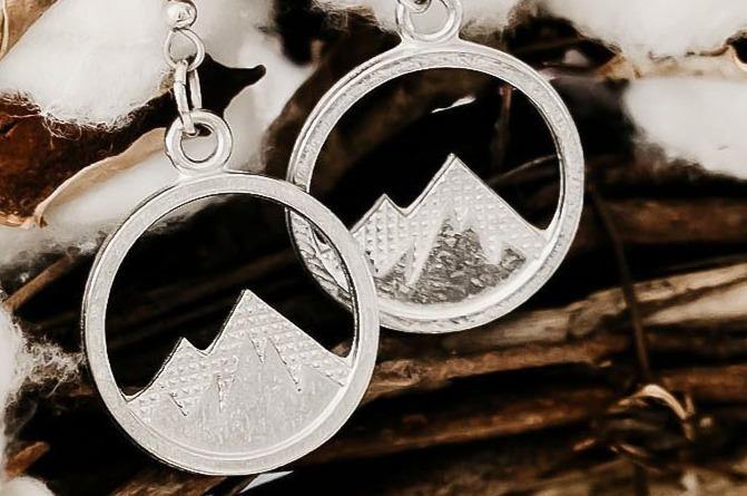 Handcrafted Mountain Peak Hanging Earrings Skier Gift - House of Morgan Pewter