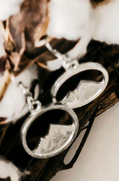 Handcrafted Mountain Peak Hanging Earrings Skier Gift - House of Morgan Pewter