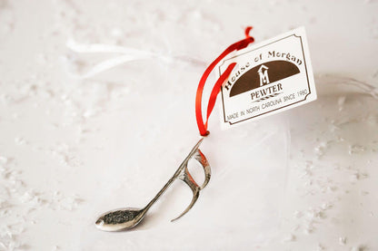 Handmade Pewter Music Instrument Music Note Christmas Ornament Gift - House of Morgan Pewter