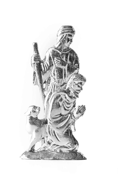 Handmade Nativity Figurine Set - Pewter Manger Set - Baby Jesus Holiday Decoration
