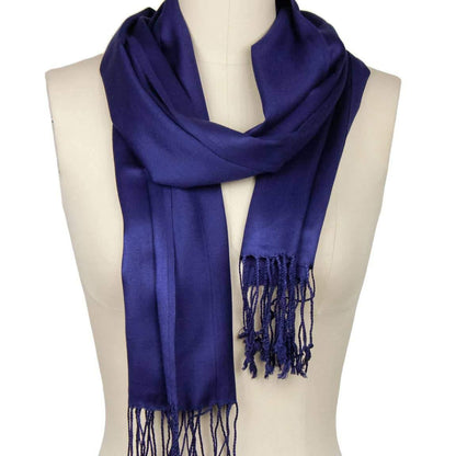 Solid Color Satin Scarf - House of Morgan Pewter