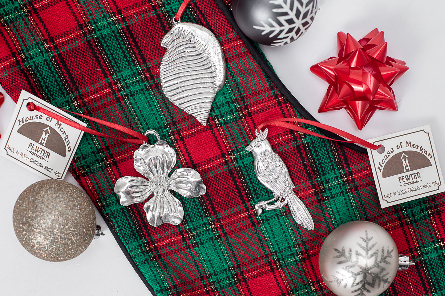 North Carolina Christmas Ornament - NC State Symbols - Gift Set or Individual Ornaments