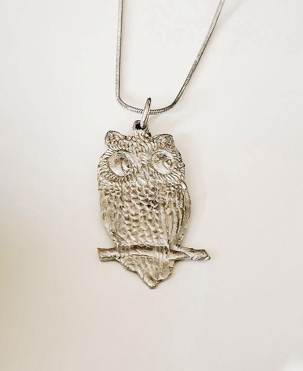 Handmade Owl Earrings Necklace Jewelry Gift Set Pewter - House of Morgan Pewter