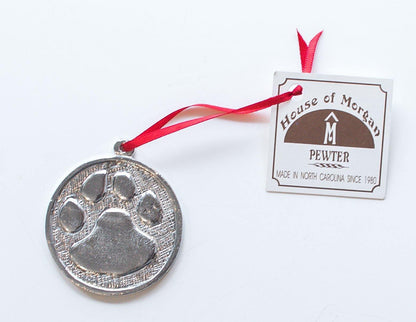 872 Pet Dog Paw Memorial Ornament Pewter - House of Morgan Pewter