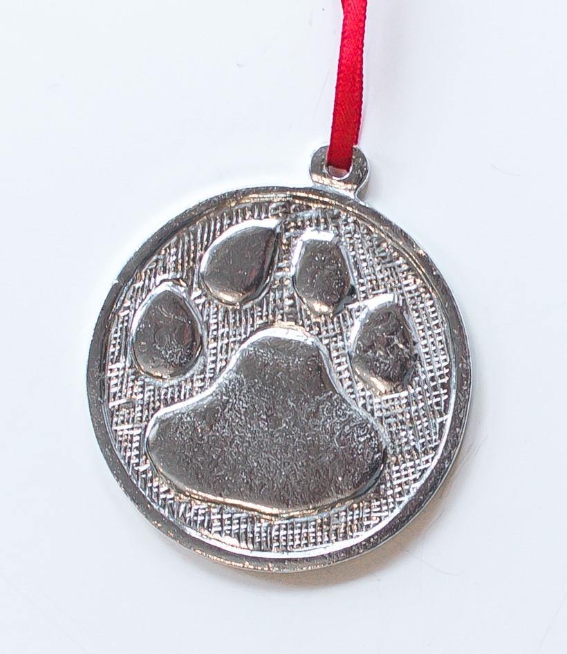 872 Pet Dog Paw Memorial Ornament Pewter - House of Morgan Pewter
