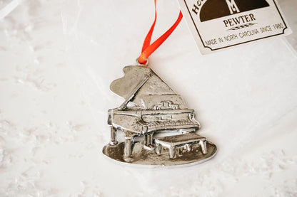 Handmade Pewter Music Instrument Music Note Christmas Ornament Gift - House of Morgan Pewter