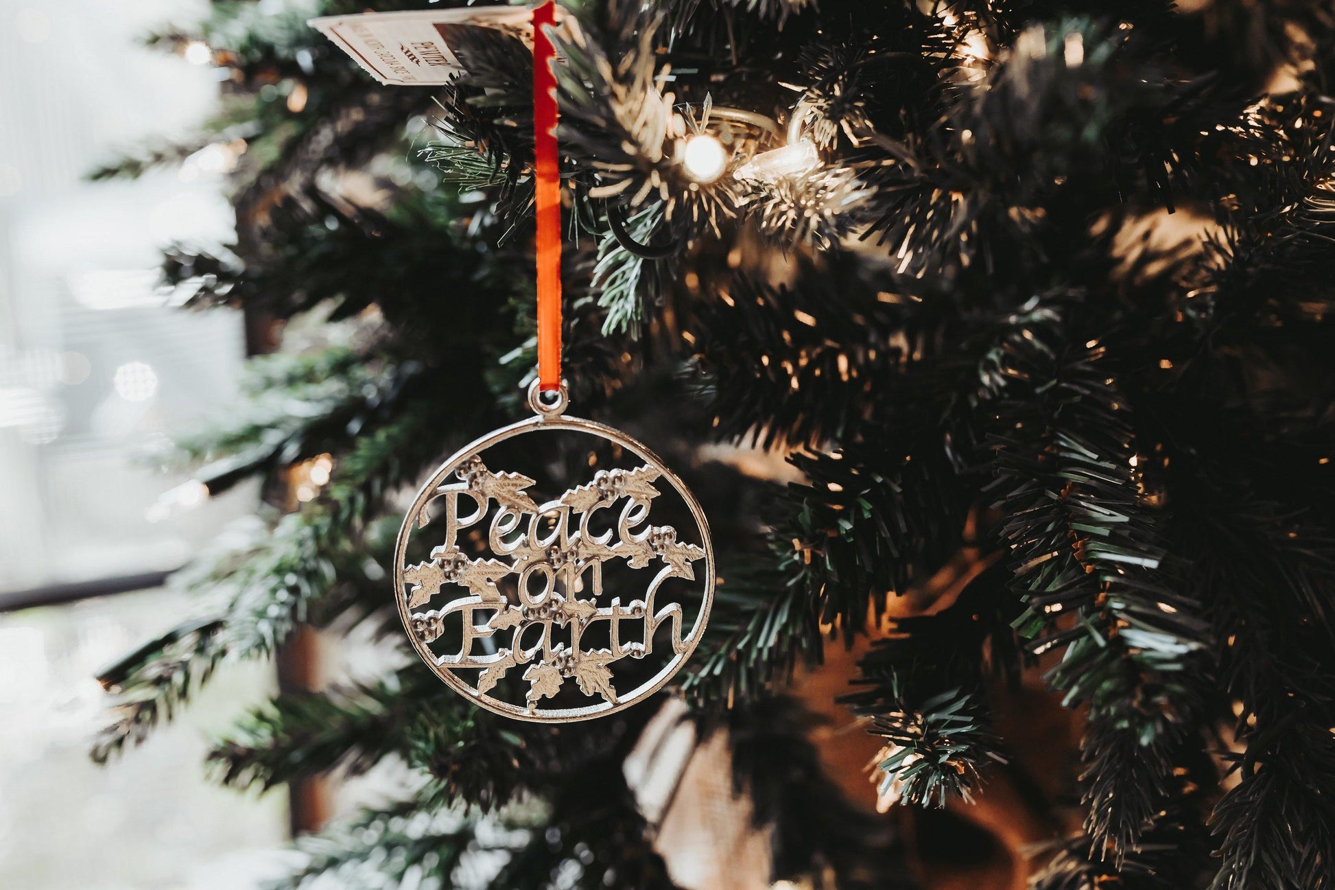 Handmade Peace on Earth Pewter Christmas Ornament - House of Morgan Pewter
