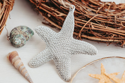 Nautical Ornament with Rustic Brown Ribbon - Coastal Home Decorations for Beach House - Several Designs