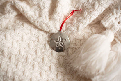 Sand Dollar Christmas Ornament - Nautical Home Decoration - Seashell