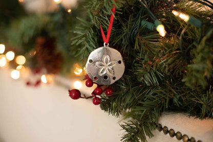 Sand Dollar Christmas Ornament - Nautical Home Decoration - Seashell