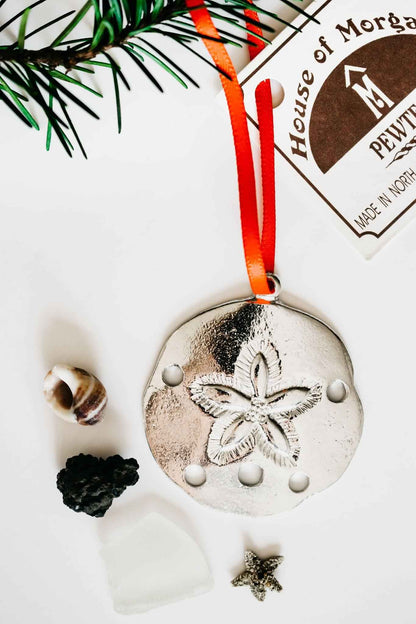 Sand Dollar Christmas Ornament - Nautical Home Decoration - Seashell