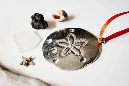 Sand Dollar Christmas Ornament - Nautical Home Decoration - Seashell