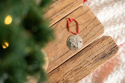 Sand Dollar Christmas Ornament - Nautical Home Decoration - Seashell