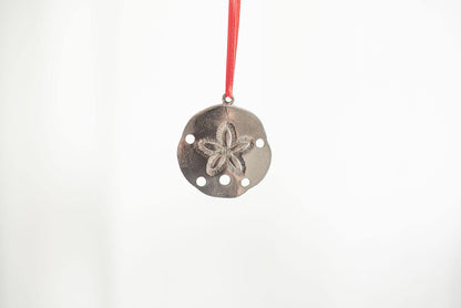 Handmade Sand Dollar Seashell Christmas Ornament Pewter - House of Morgan Pewter