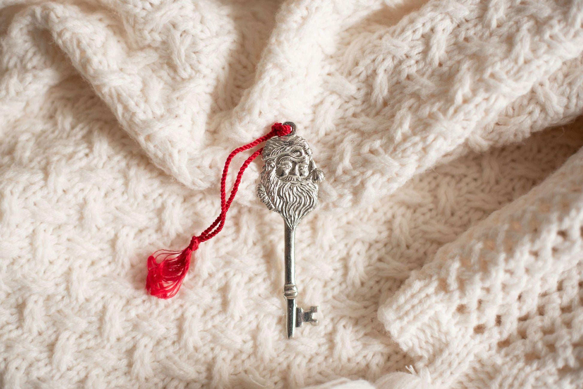 handmade magical santa key ornament