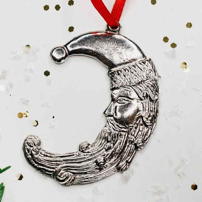 Santa Claus Moon Christmas Ornament