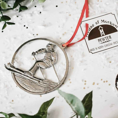 Snow Skiing Christmas Ornament - Gift for Skier
