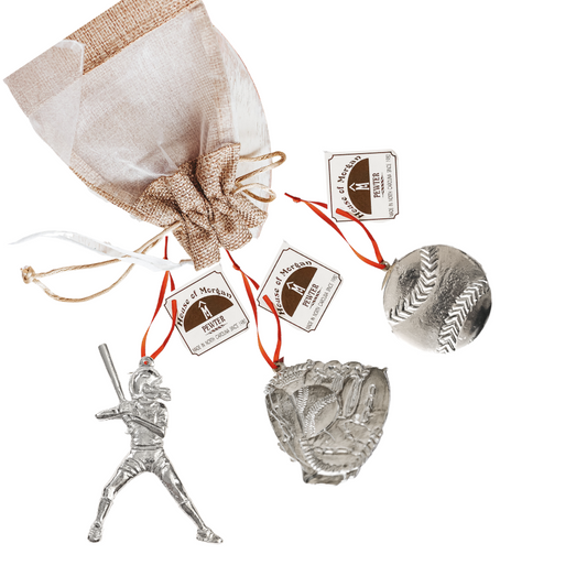 Softball Christmas Ornament - Female Athlete - Tball - Gift Set