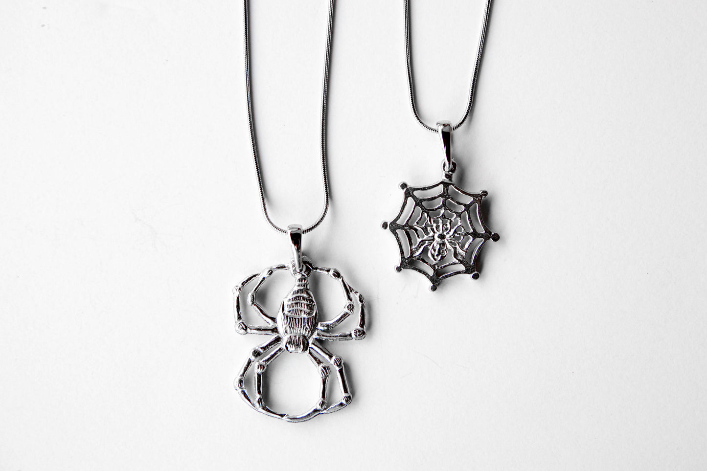 Spider Web Fall Halloween Jewelry Accessories Pendant Charm Necklace Pewter