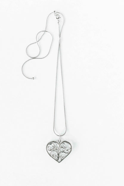 Swirly Heart Pendant Necklace - Love Jewelry