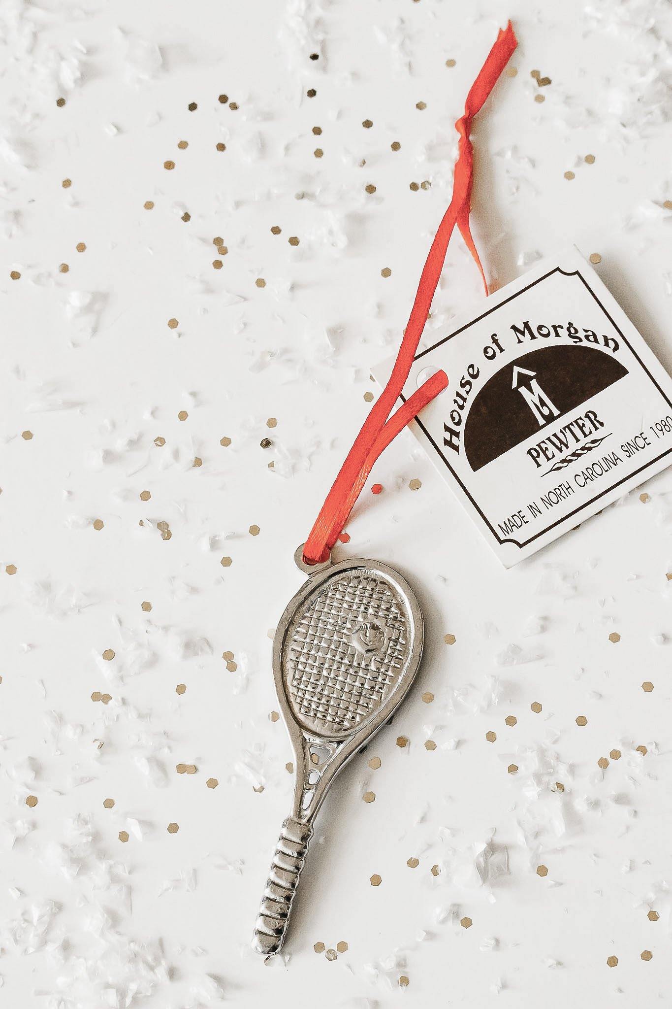 Handmade Tennis Racket Player Coach Team Athlete Christmas Ornament - House of Morgan Pewter