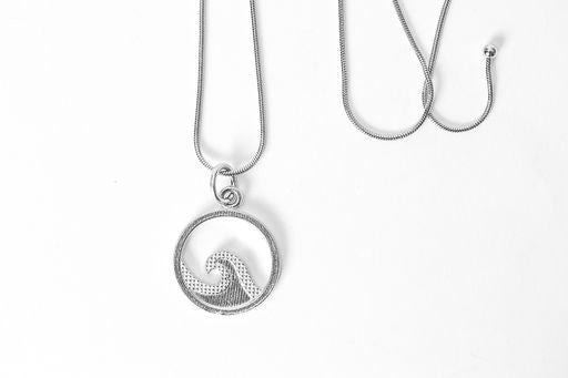handcrafted ocean wave necklace