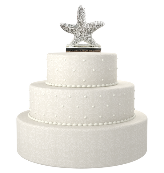 pewter wedding cake topper